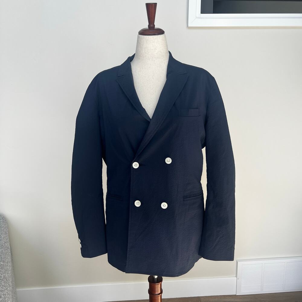 BEAMS Men's Double Breasted Blazer Size XL In Navy